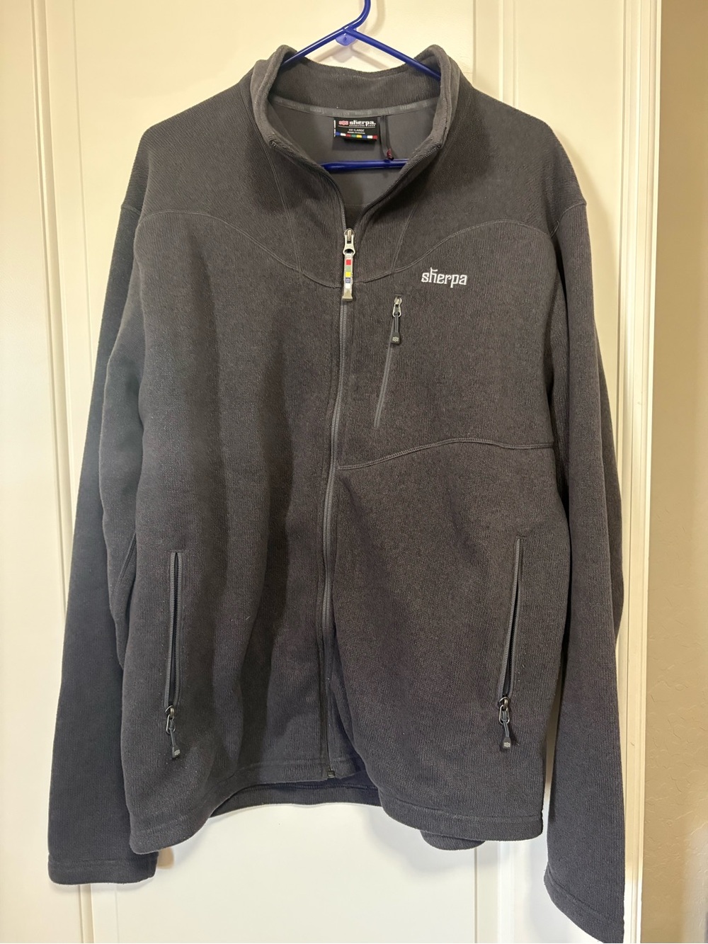 Men’s Sherpa Full-Zip Fleece Jacket in Dark Gray XXL